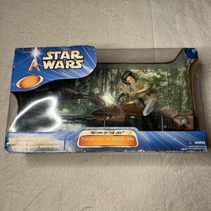 2003 Hasbro Star Wars PRINCESS LEIA ON SPEEDER BIKE - 12” ROTJ - NEW Sealed Vtg